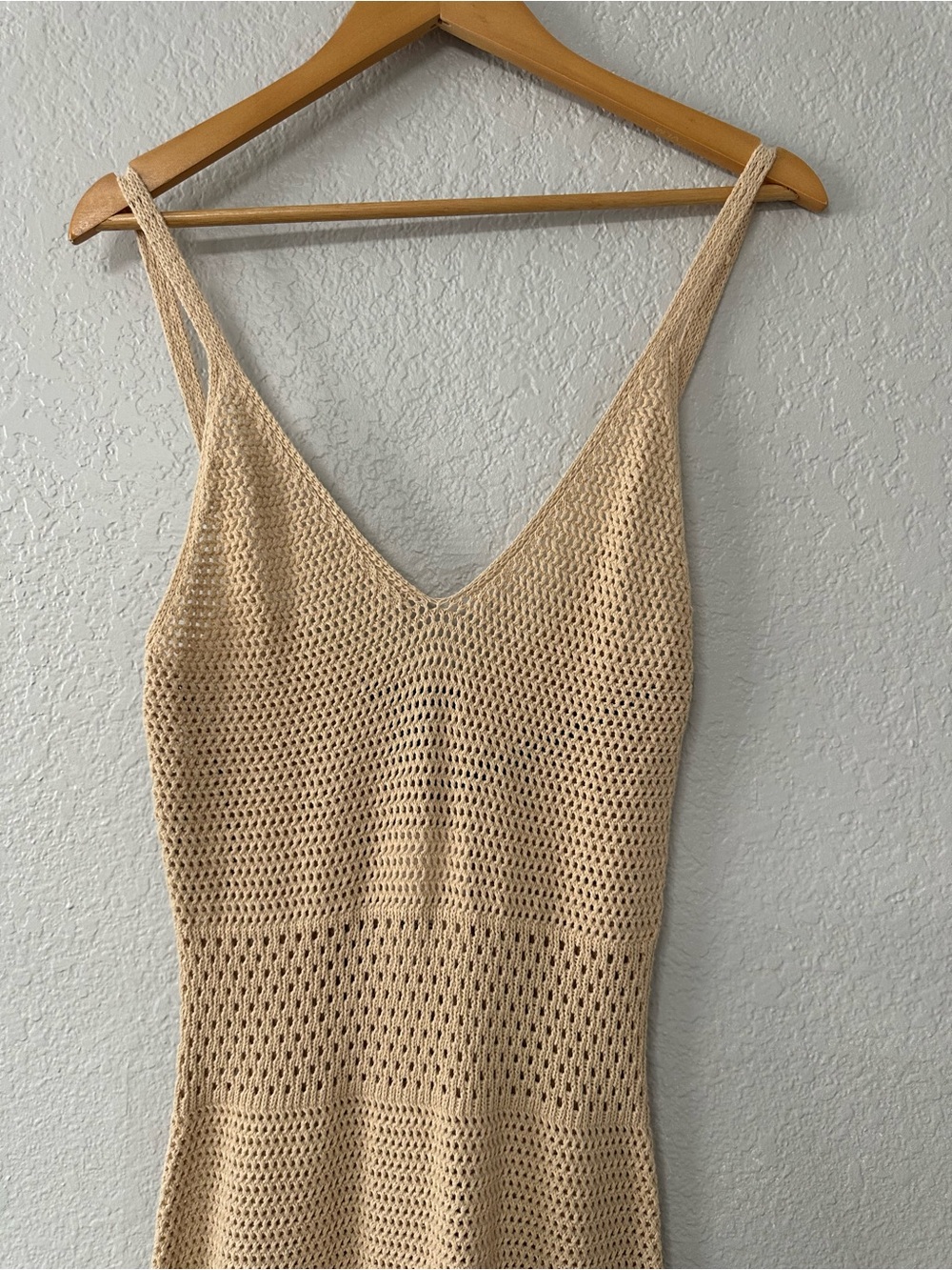 Forever 21 Crochet Midi Dress Sz S Knit Tank Beach Cover Up Summer Festival NWT - Picture 2 of 8
